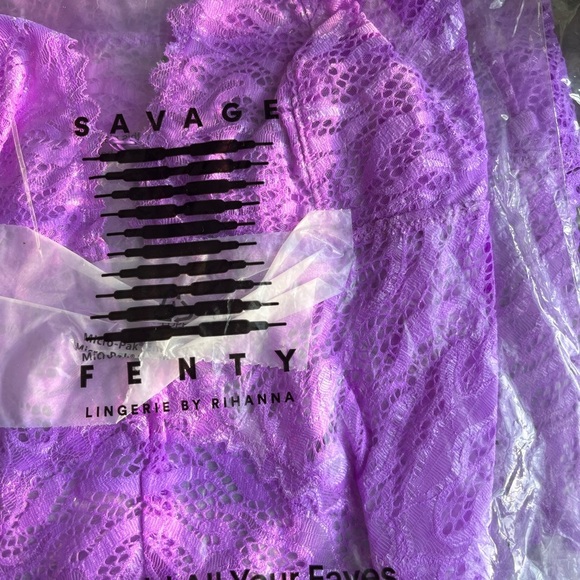 Savage X Fenty Purple Mist Fast Lane Lace Teddy - Picture 12 of 15